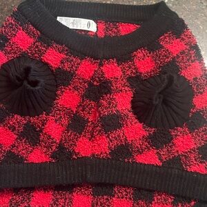 Old Navy Red and Black Plaid Sweater